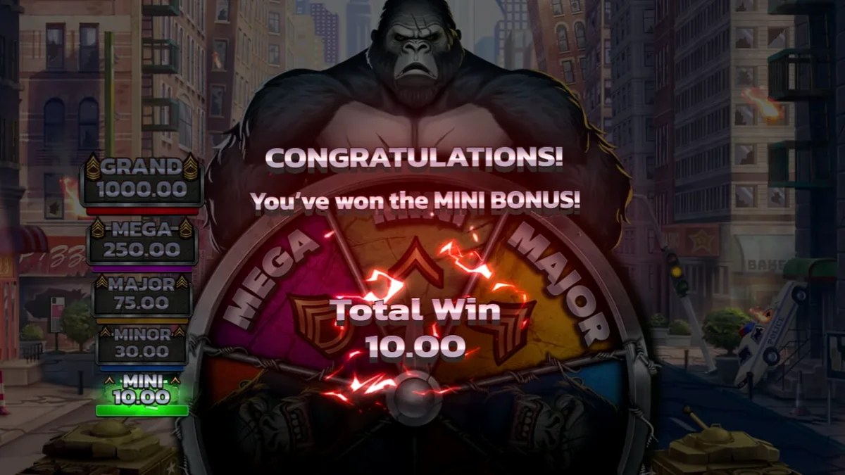 Primal Rampage slot game featuring a giant ape theme